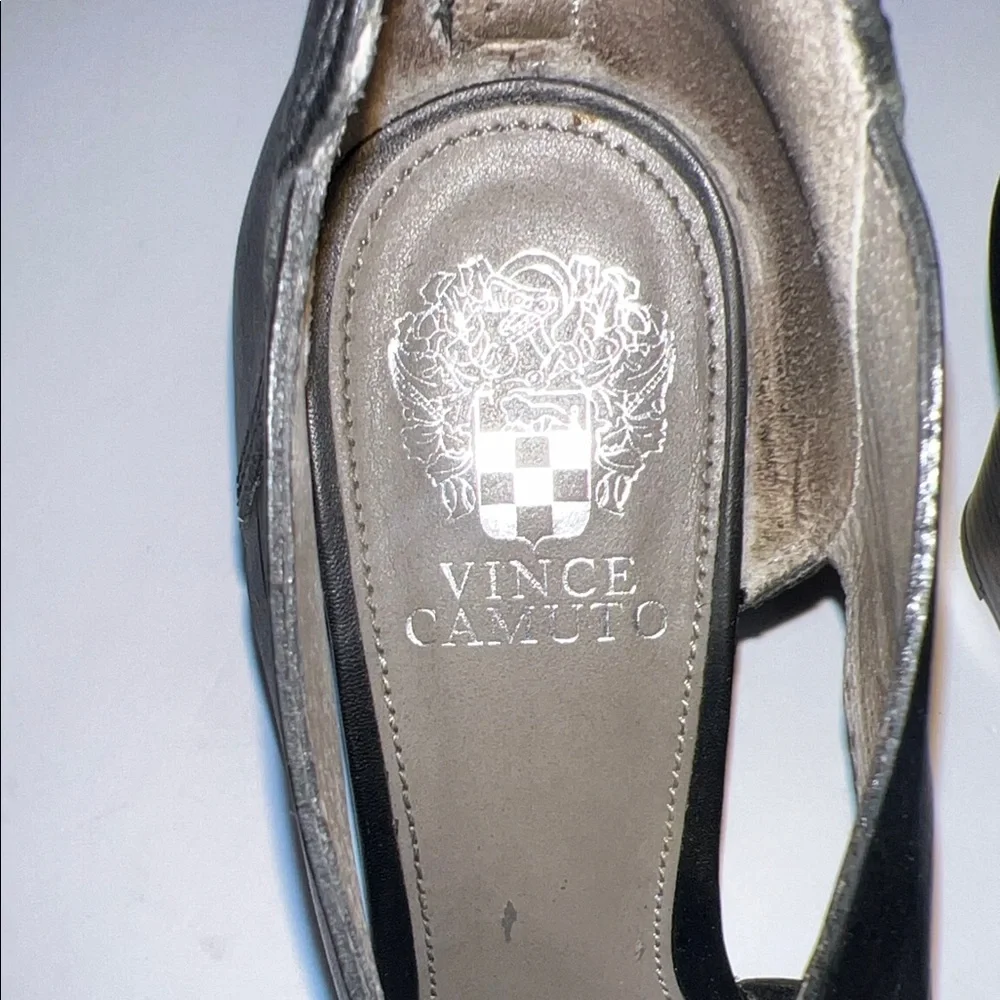 Vince Camuto Black Strappy Wedges size 6.5 - Picture 2 of 8